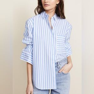 AYR The Deep End White and Blue Striped Shirt- XS New Without Tags